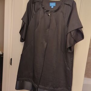 Simply Vera Vera Wang Black Satin Elegant Dress Jacket. Size XL